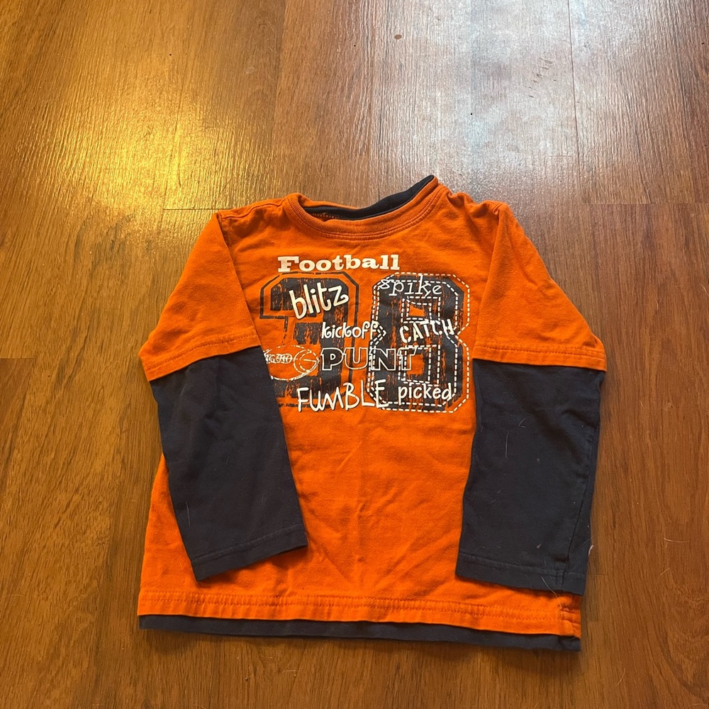 Kids Orange and Black Football Shirt